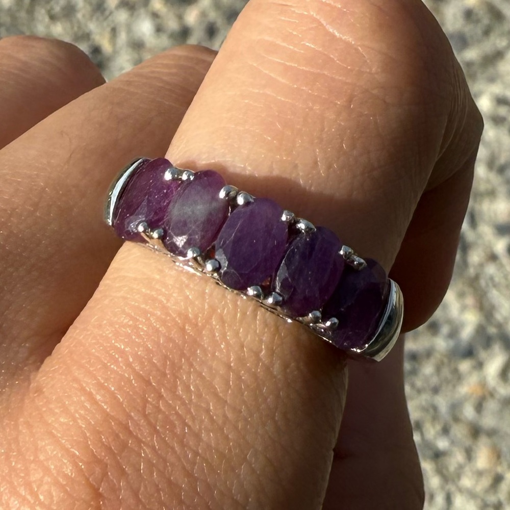 Ruby Sterling 925 Silver Ring Size 7